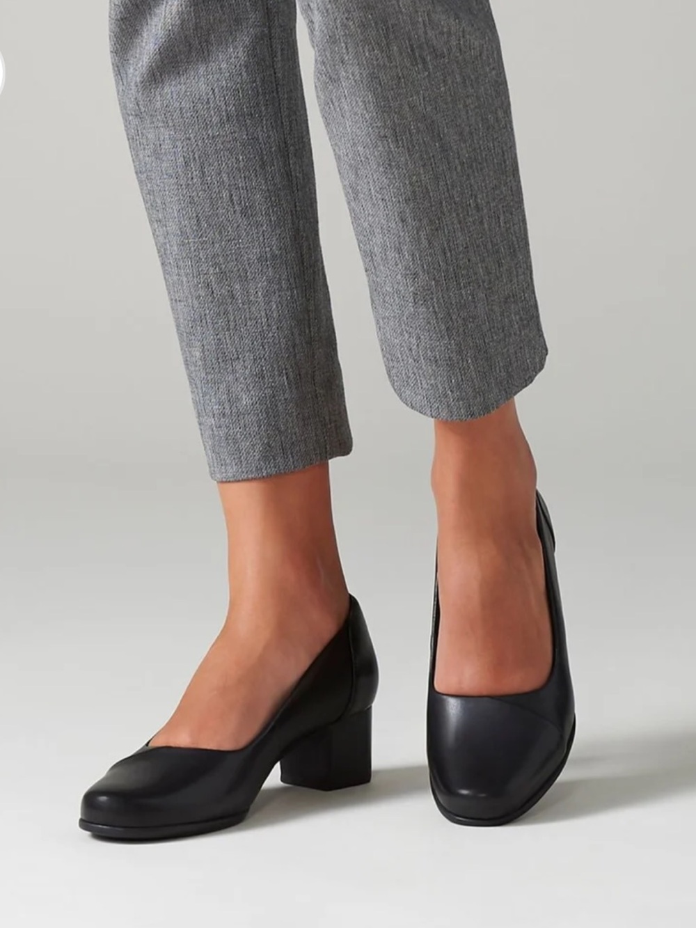 Clarks black leather‎ Un Damson Step Pump shoes size 10W